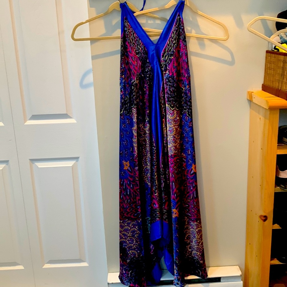 Silky material summer dress